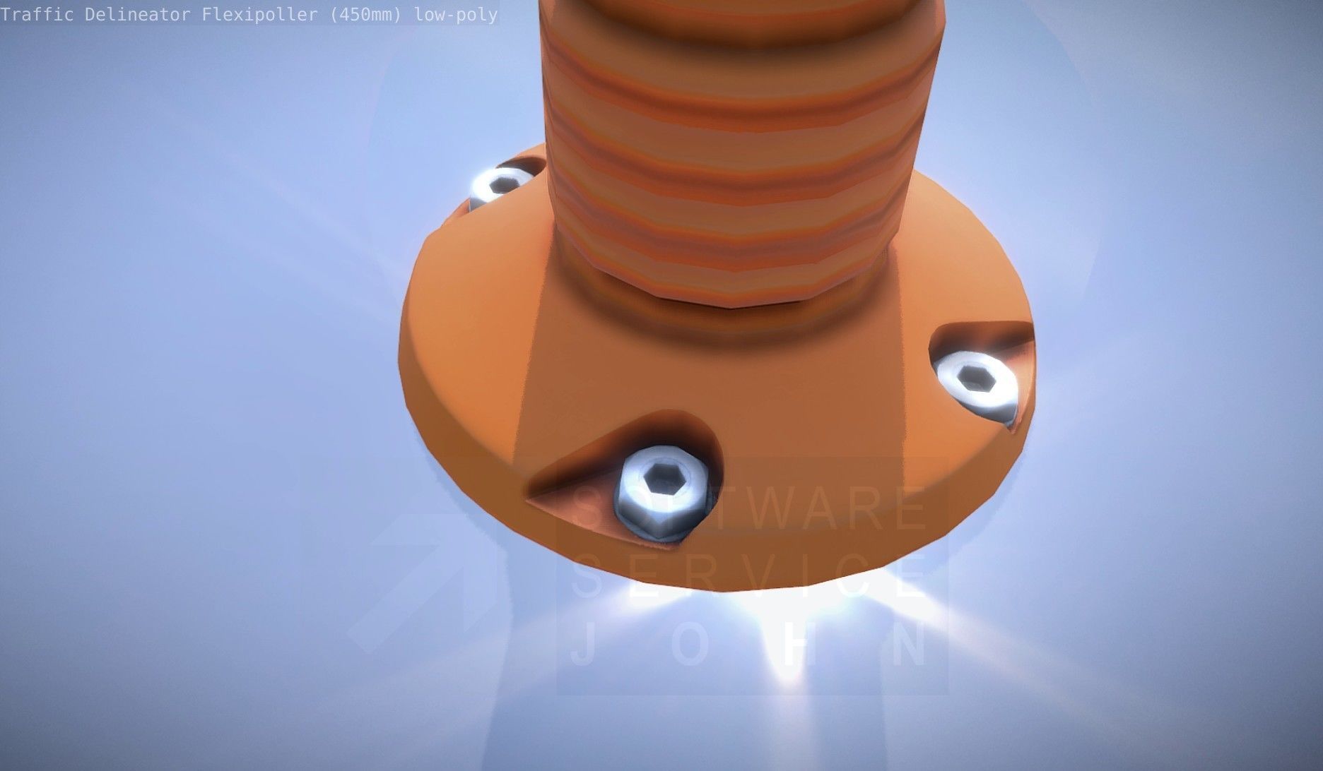 Traffic Delineator Flexipoller 450mm low-poly Low-poly 3D model_16