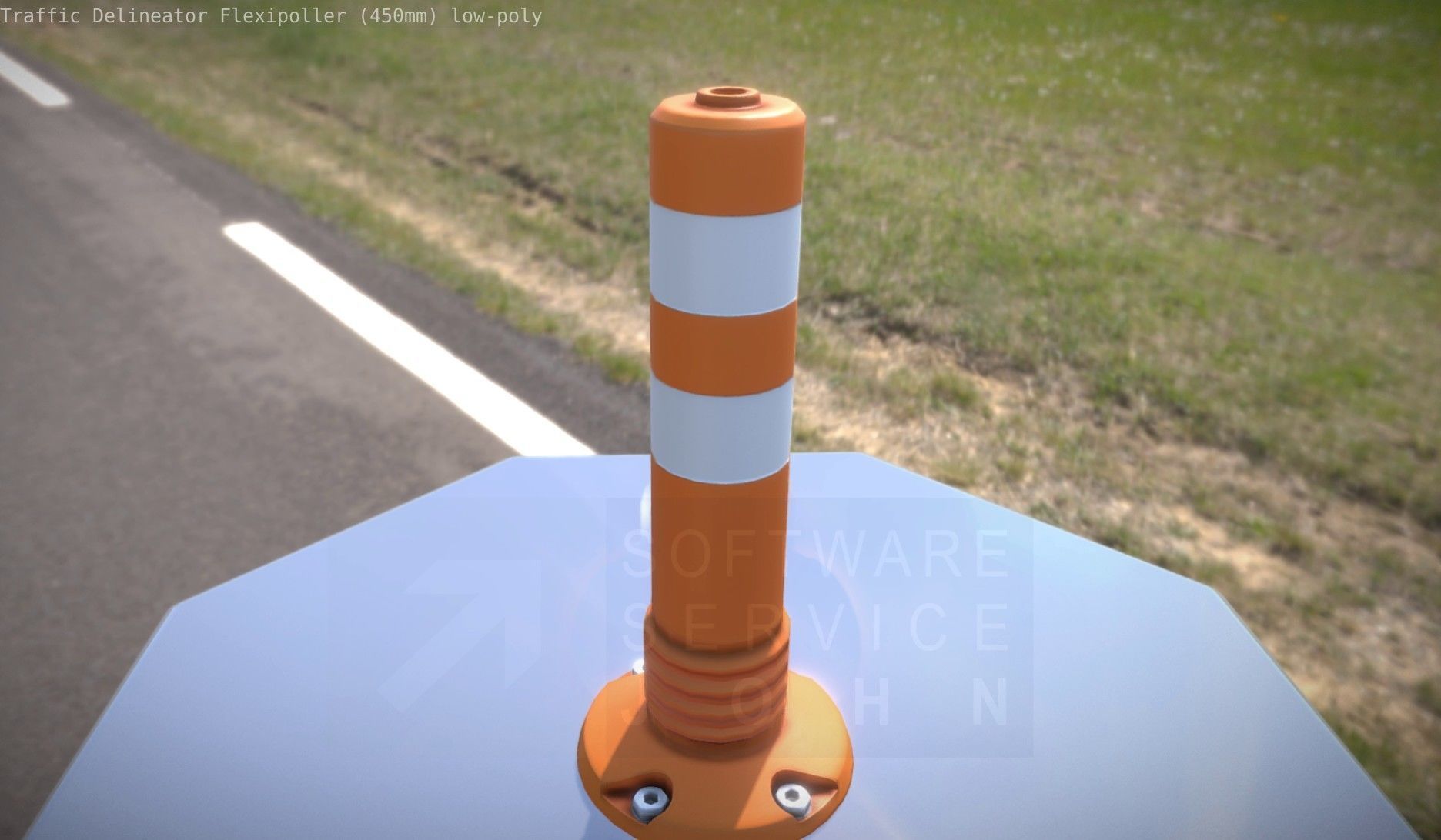 Traffic Delineator Flexipoller 450mm low-poly Low-poly 3D model_33