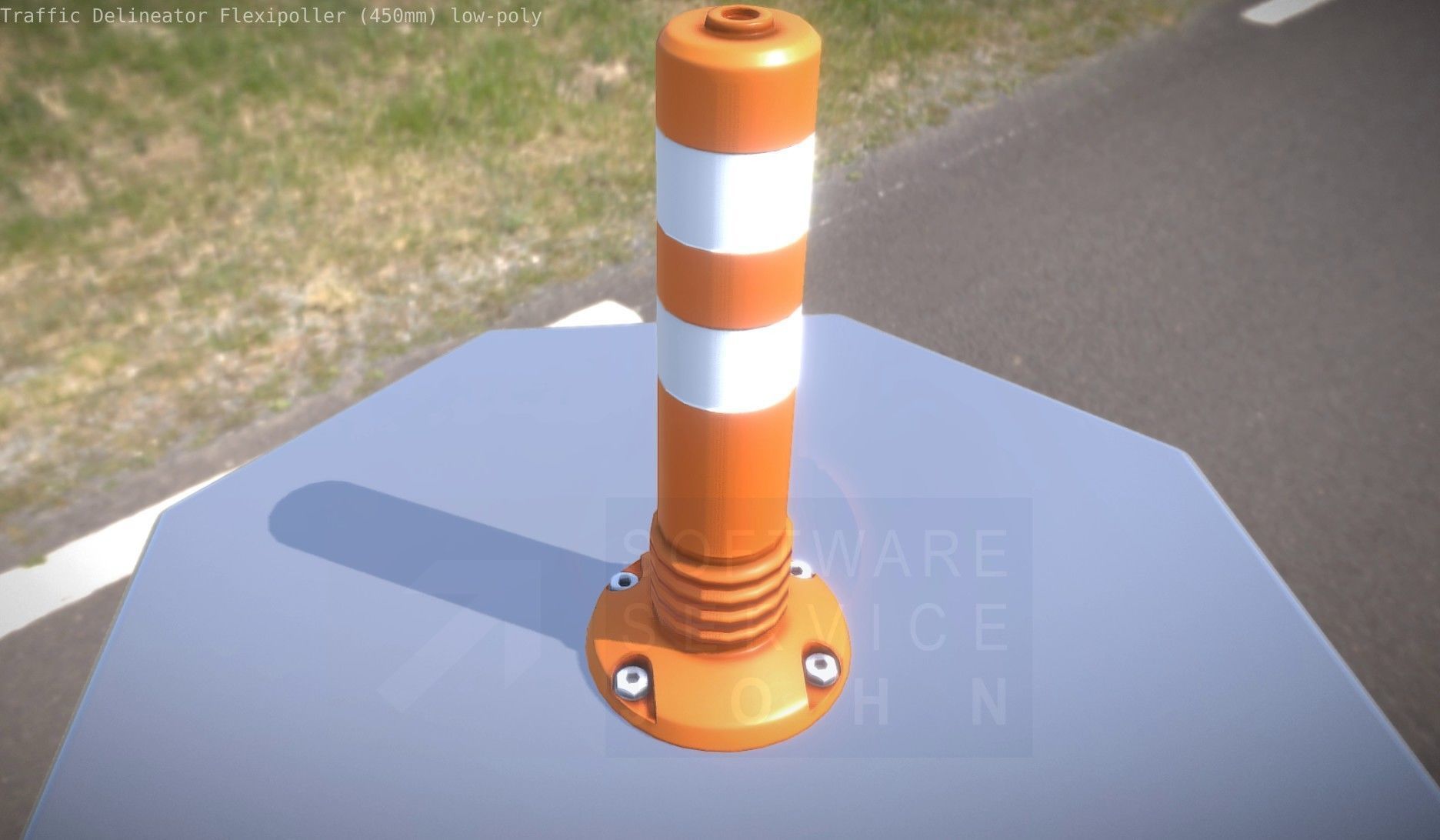 Traffic Delineator Flexipoller 450mm low-poly Low-poly 3D model_47