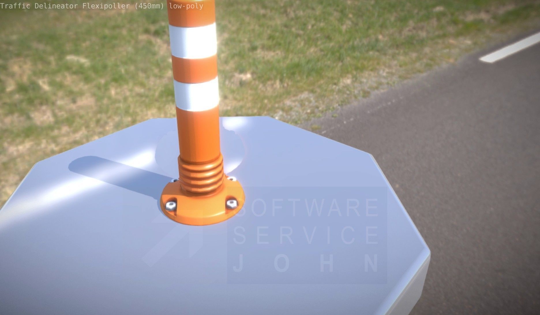 Traffic Delineator Flexipoller 450mm low-poly Low-poly 3D model_54