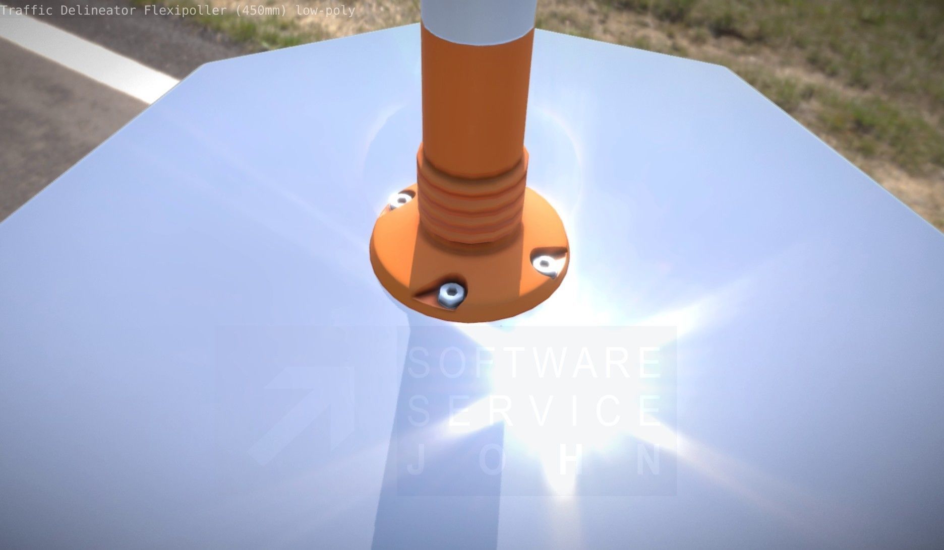 Traffic Delineator Flexipoller 450mm low-poly Low-poly 3D model_23