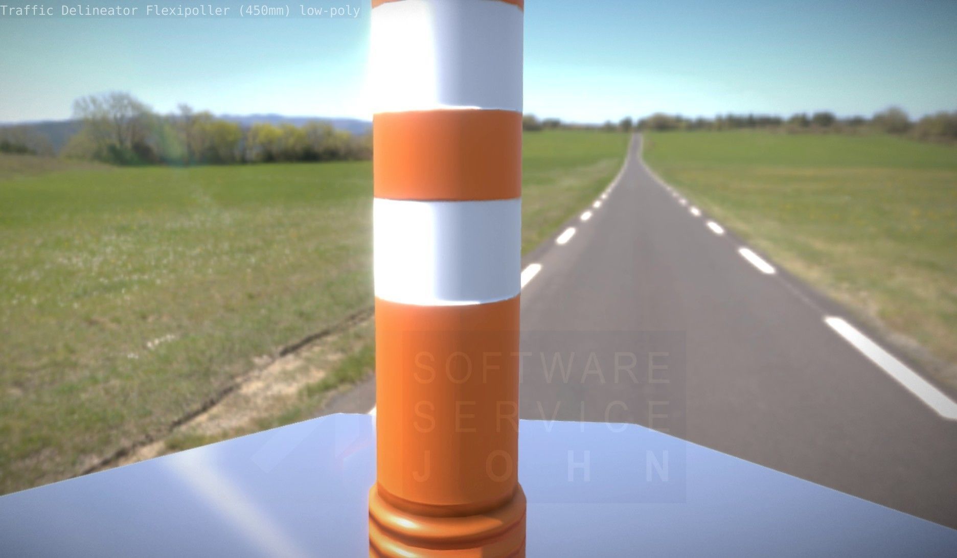Traffic Delineator Flexipoller 450mm low-poly Low-poly 3D model_13