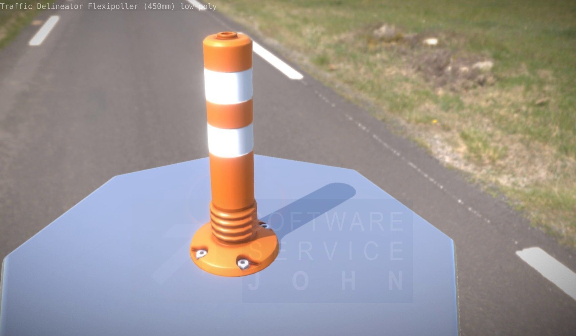 Traffic Delineator Flexipoller 450mm low-poly Low-poly 3D model_53