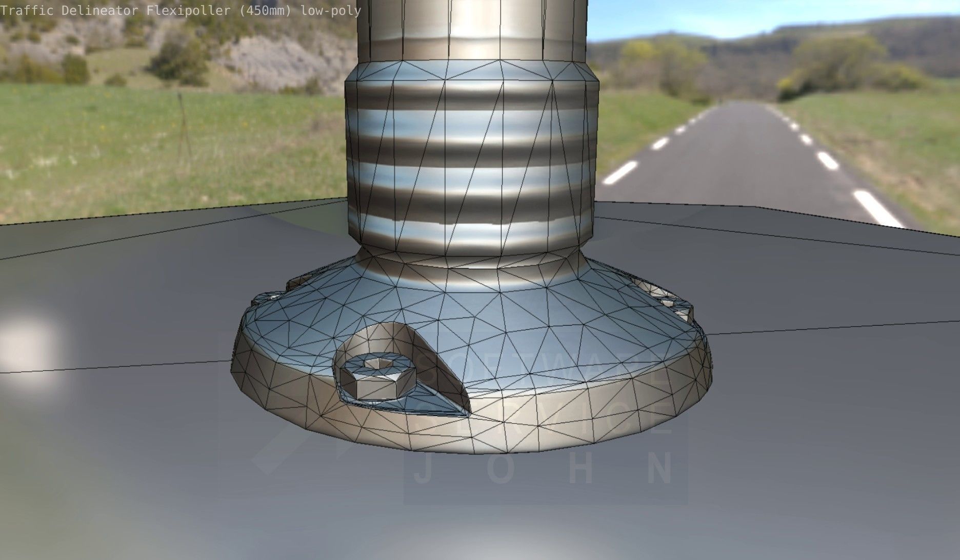 Traffic Delineator Flexipoller 450mm low-poly Low-poly 3D model_46