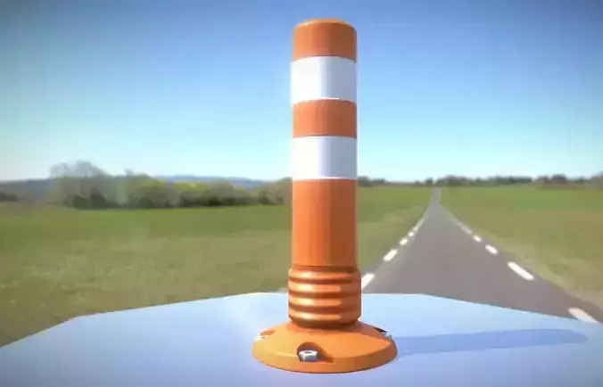 Traffic Delineator Flexipoller 450mm low-poly Low-poly 3D model Traffic Delineator Flexipoller 450mm low-poly Low-poly 3D model