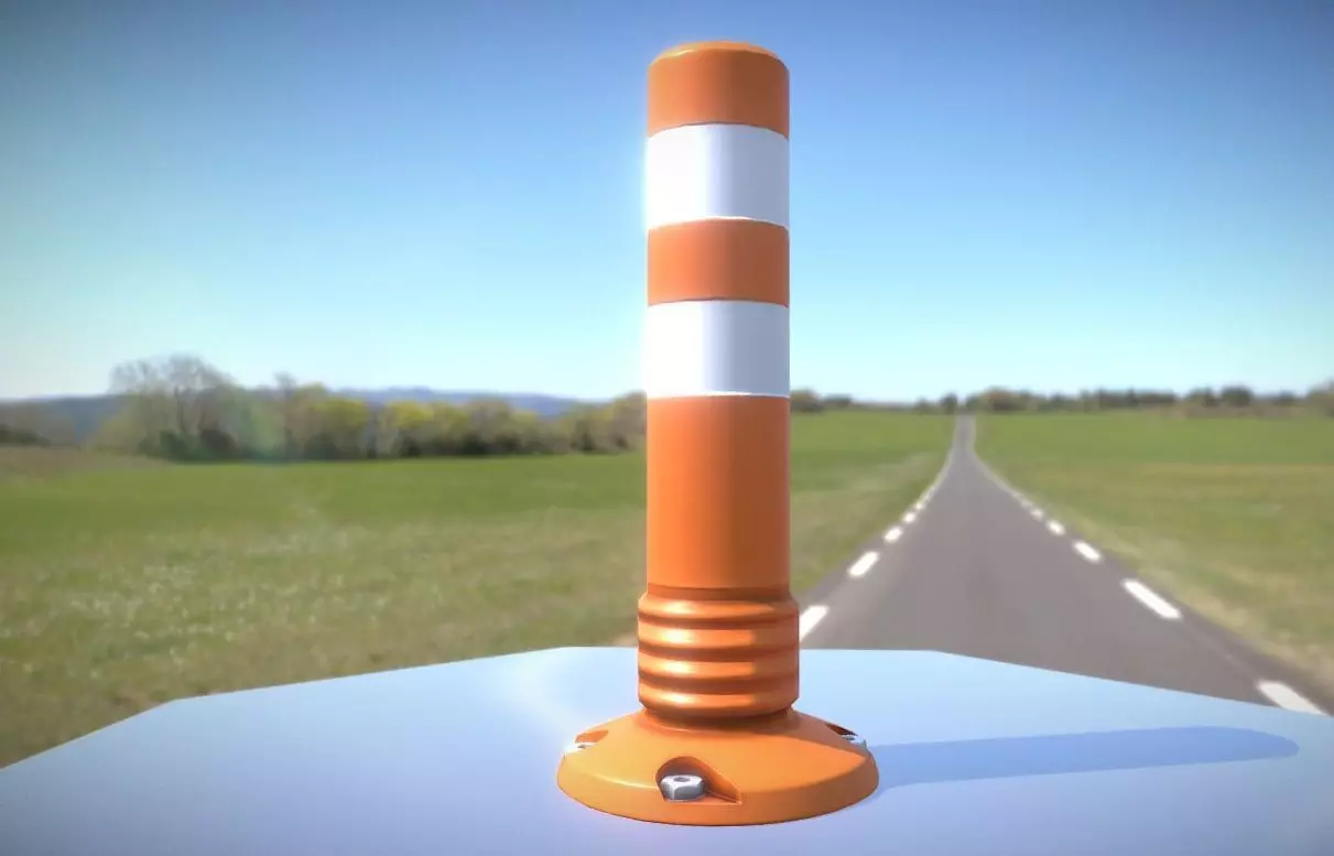 Traffic Delineator Flexipoller 450mm low-poly Low-poly 3D model_0
