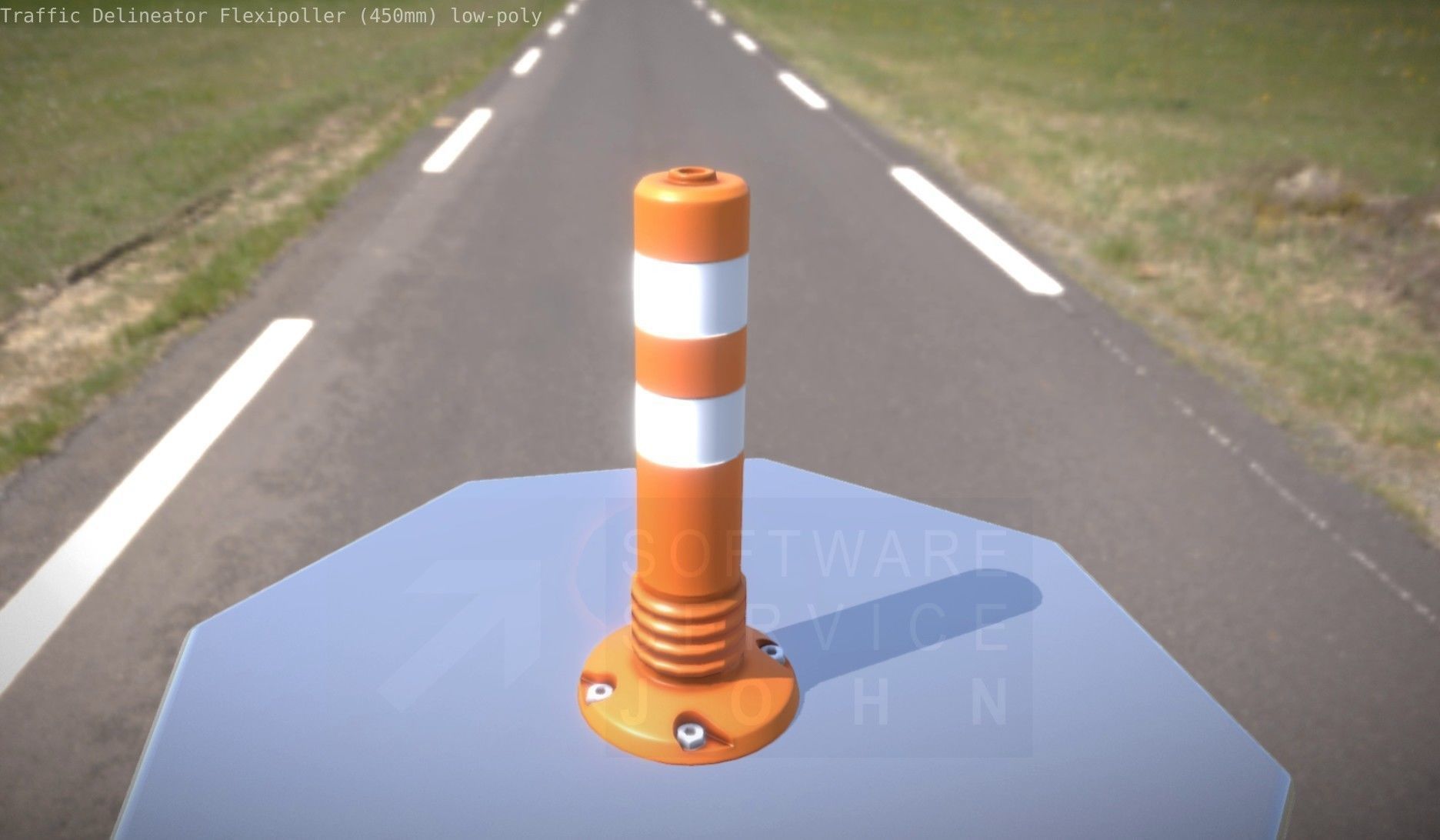 Traffic Delineator Flexipoller 450mm low-poly Low-poly 3D model_27