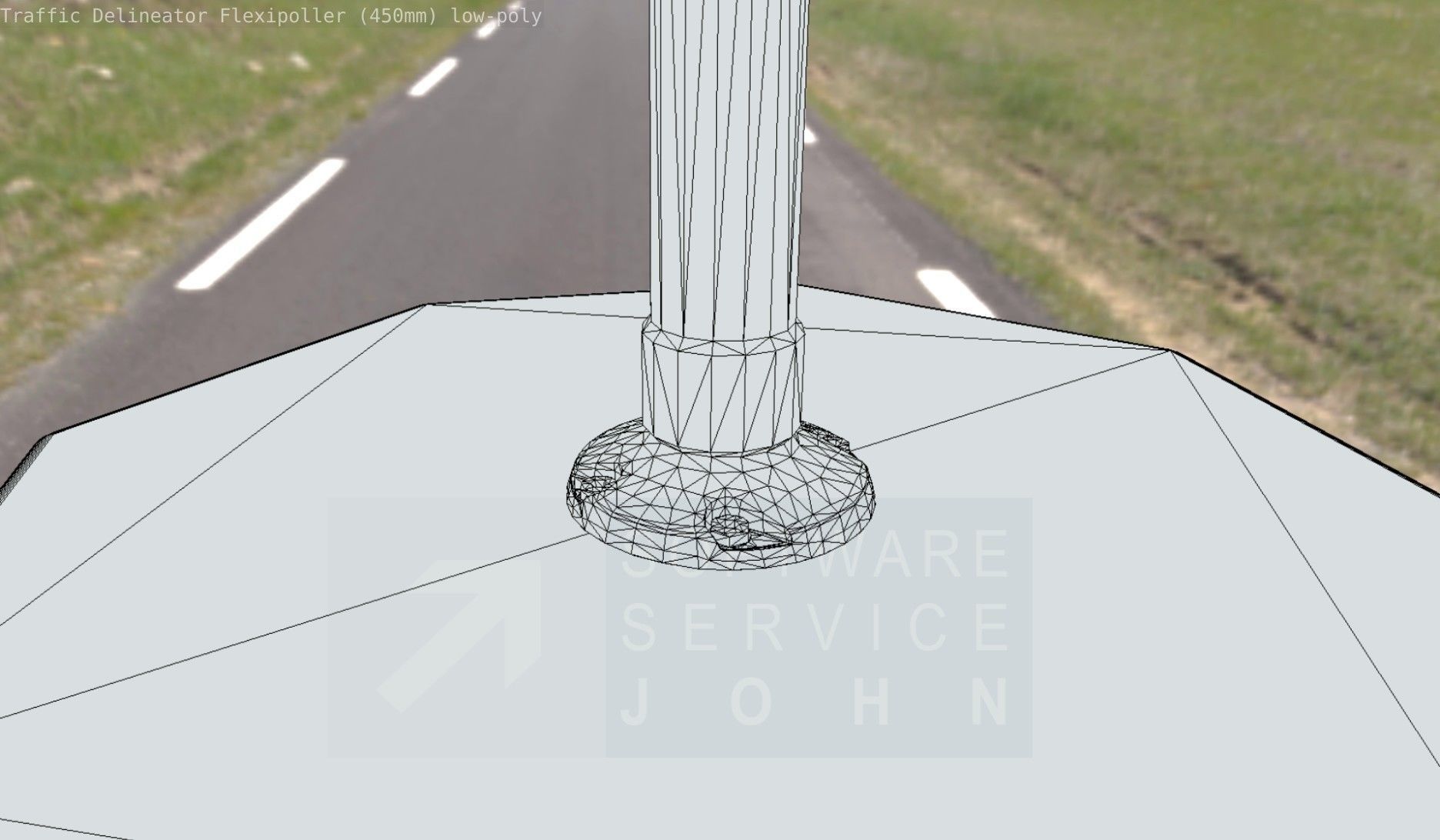 Traffic Delineator Flexipoller 450mm low-poly Low-poly 3D model_39