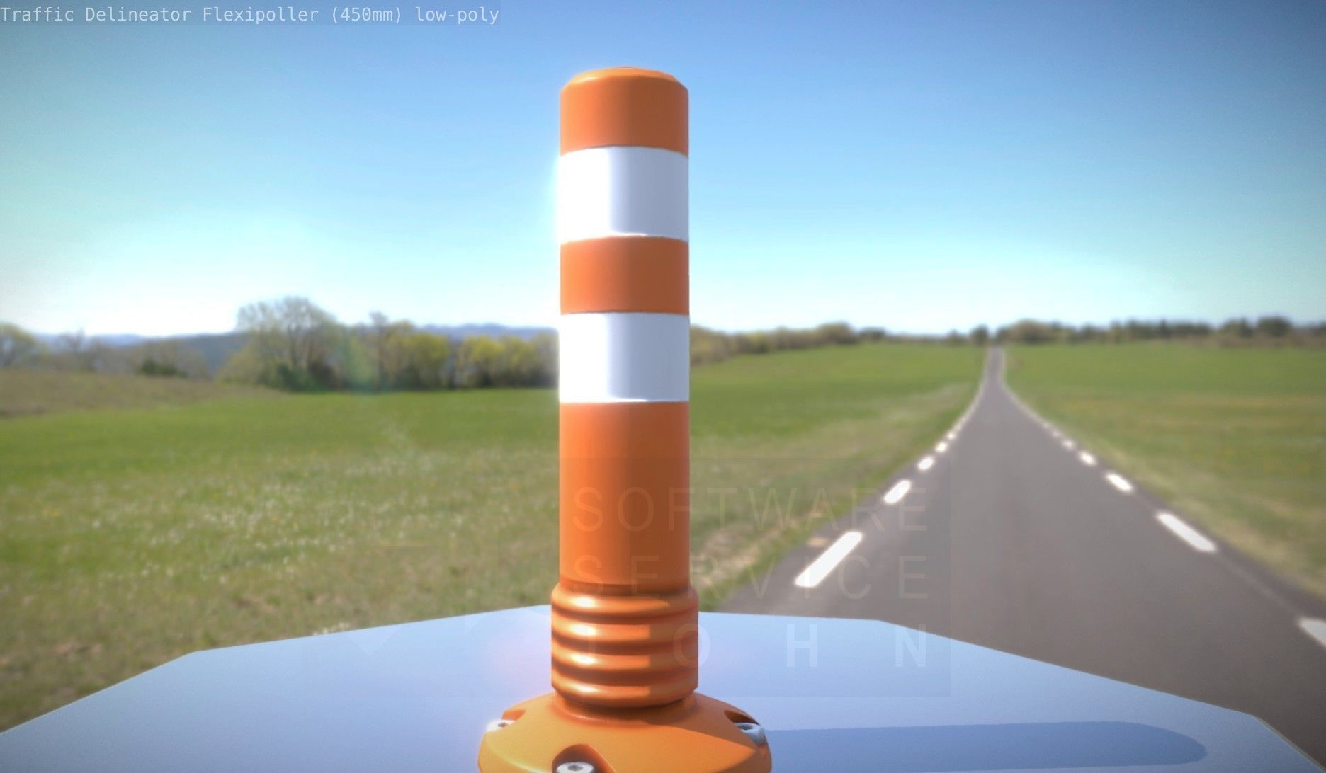 Traffic Delineator Flexipoller 450mm low-poly Low-poly 3D model_29