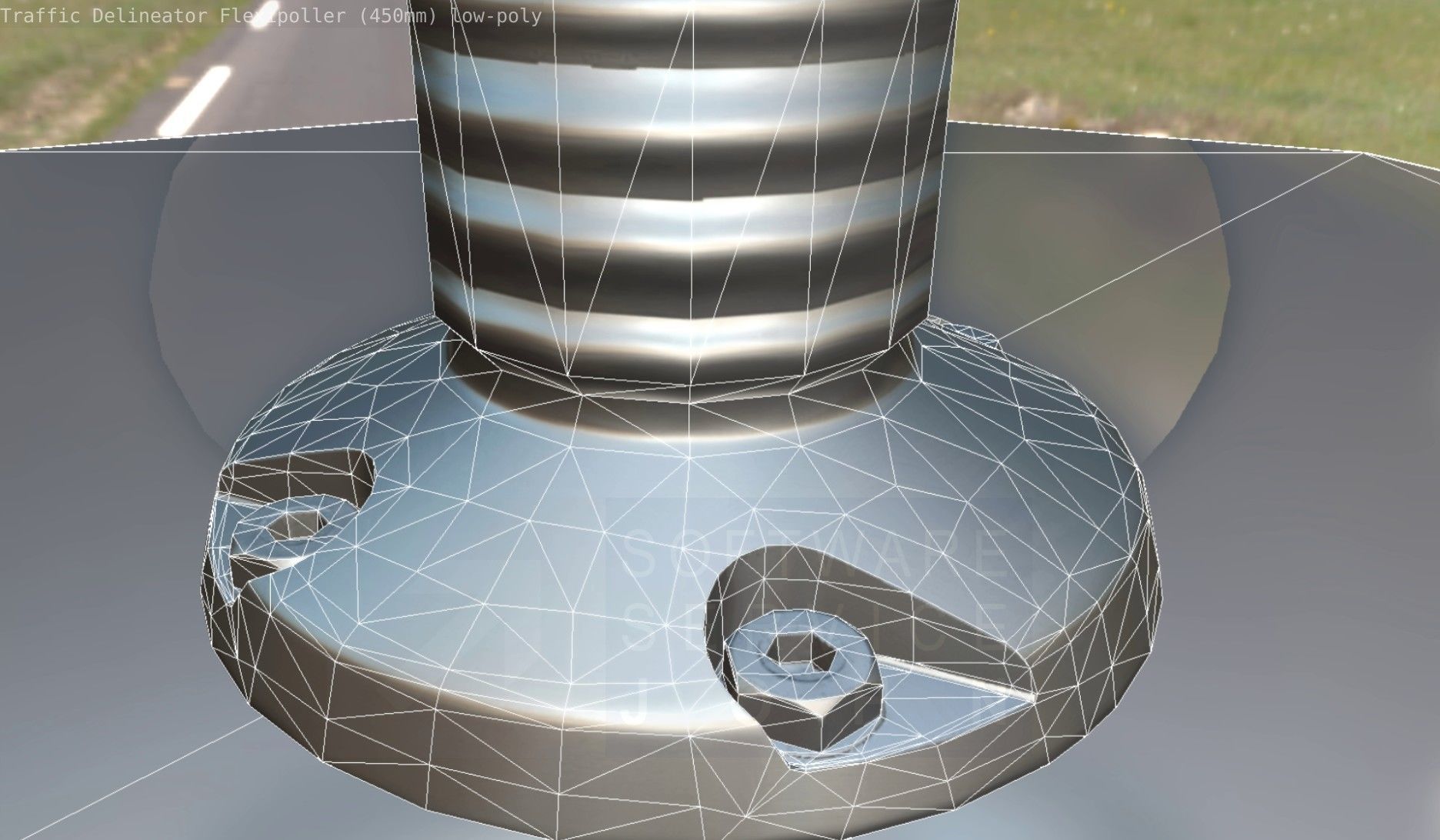 Traffic Delineator Flexipoller 450mm low-poly Low-poly 3D model_26