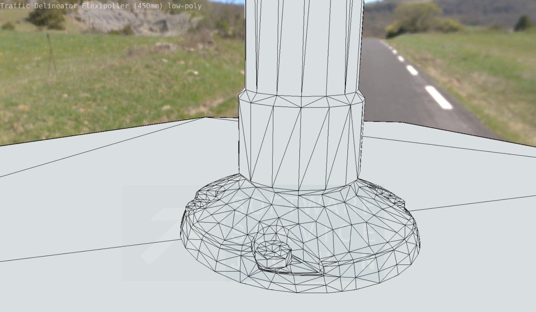 Traffic Delineator Flexipoller 450mm low-poly Low-poly 3D model_38