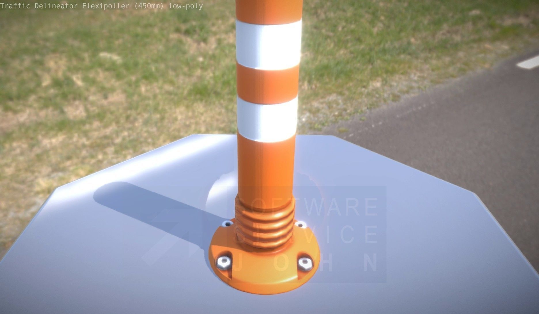 Traffic Delineator Flexipoller 450mm low-poly Low-poly 3D model_58