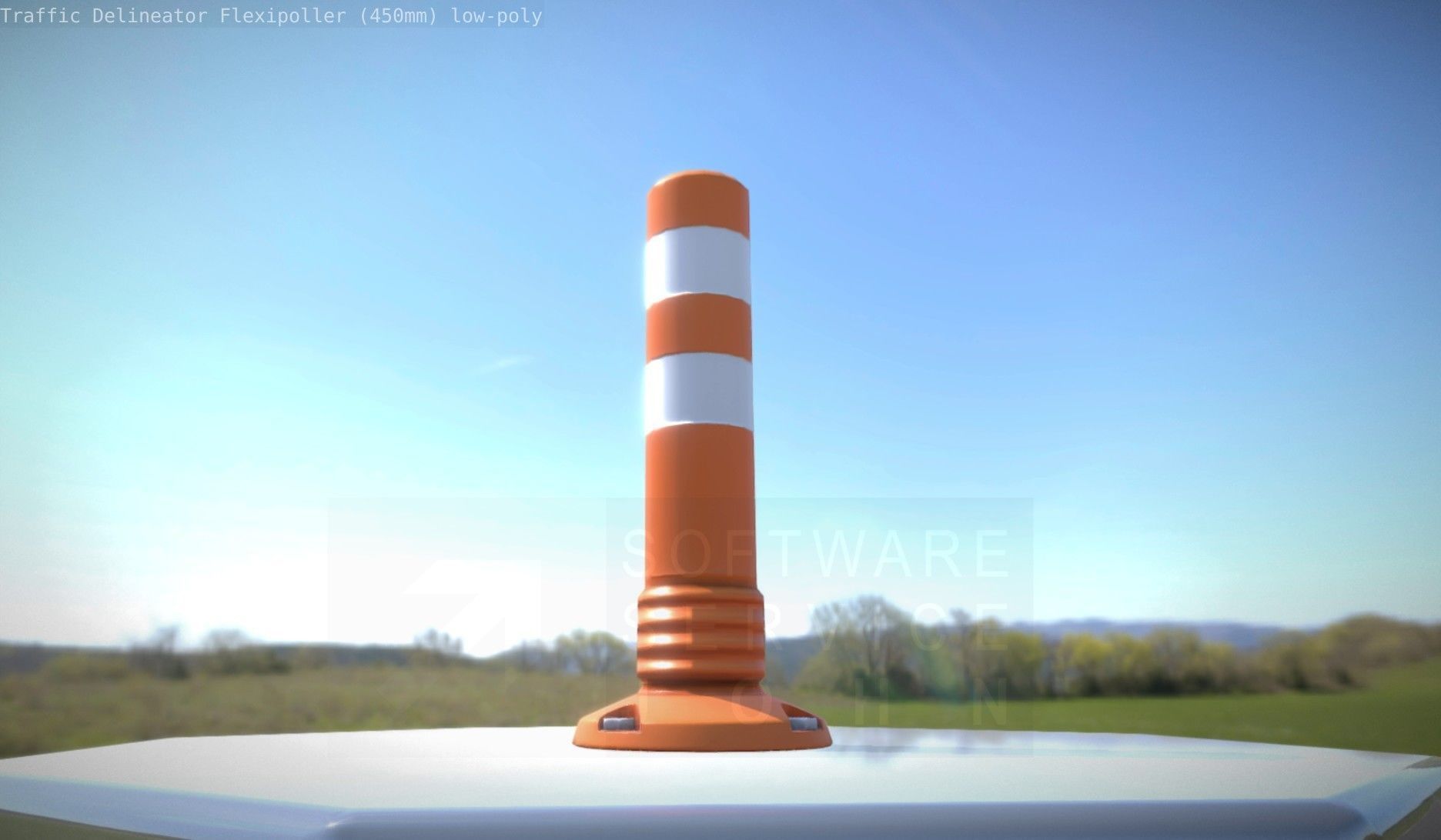Traffic Delineator Flexipoller 450mm low-poly Low-poly 3D model_51