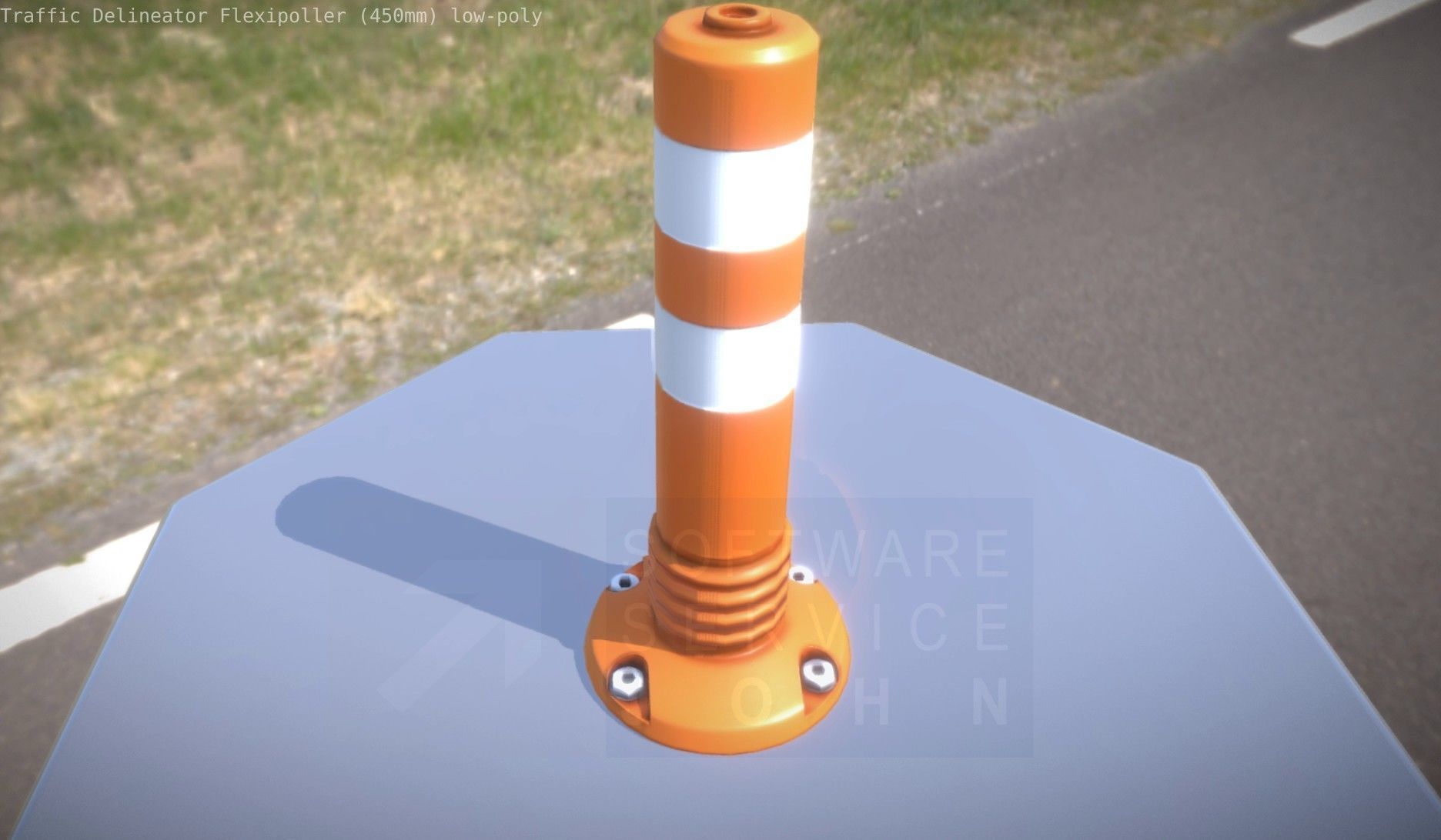 Traffic Delineator Flexipoller 450mm low-poly Low-poly 3D model_49
