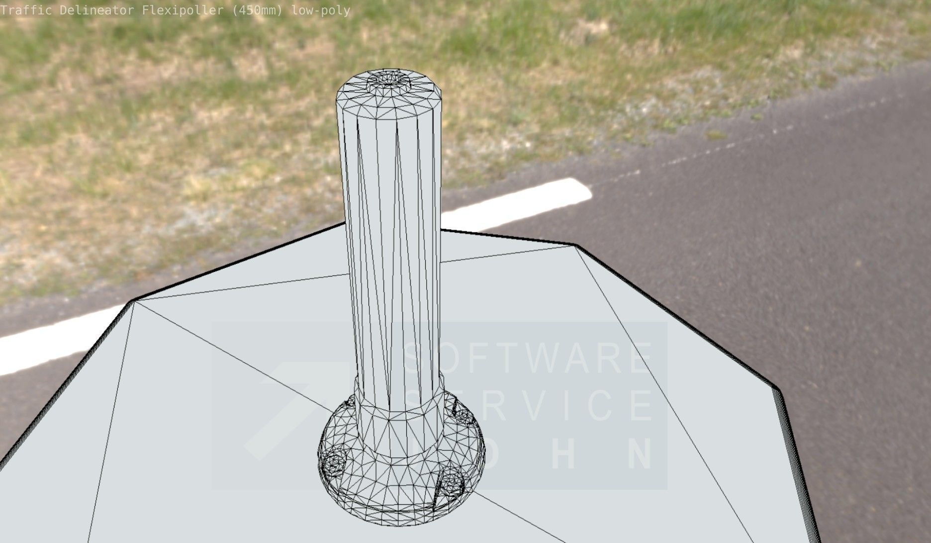 Traffic Delineator Flexipoller 450mm low-poly Low-poly 3D model_42