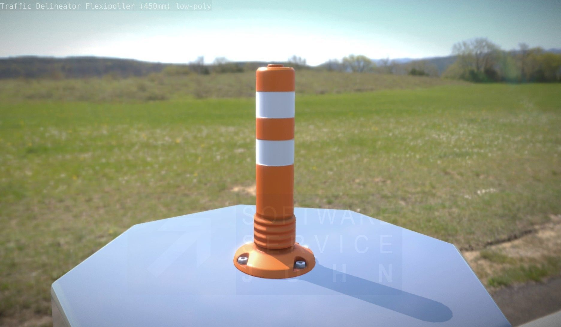 Traffic Delineator Flexipoller 450mm low-poly Low-poly 3D model_14