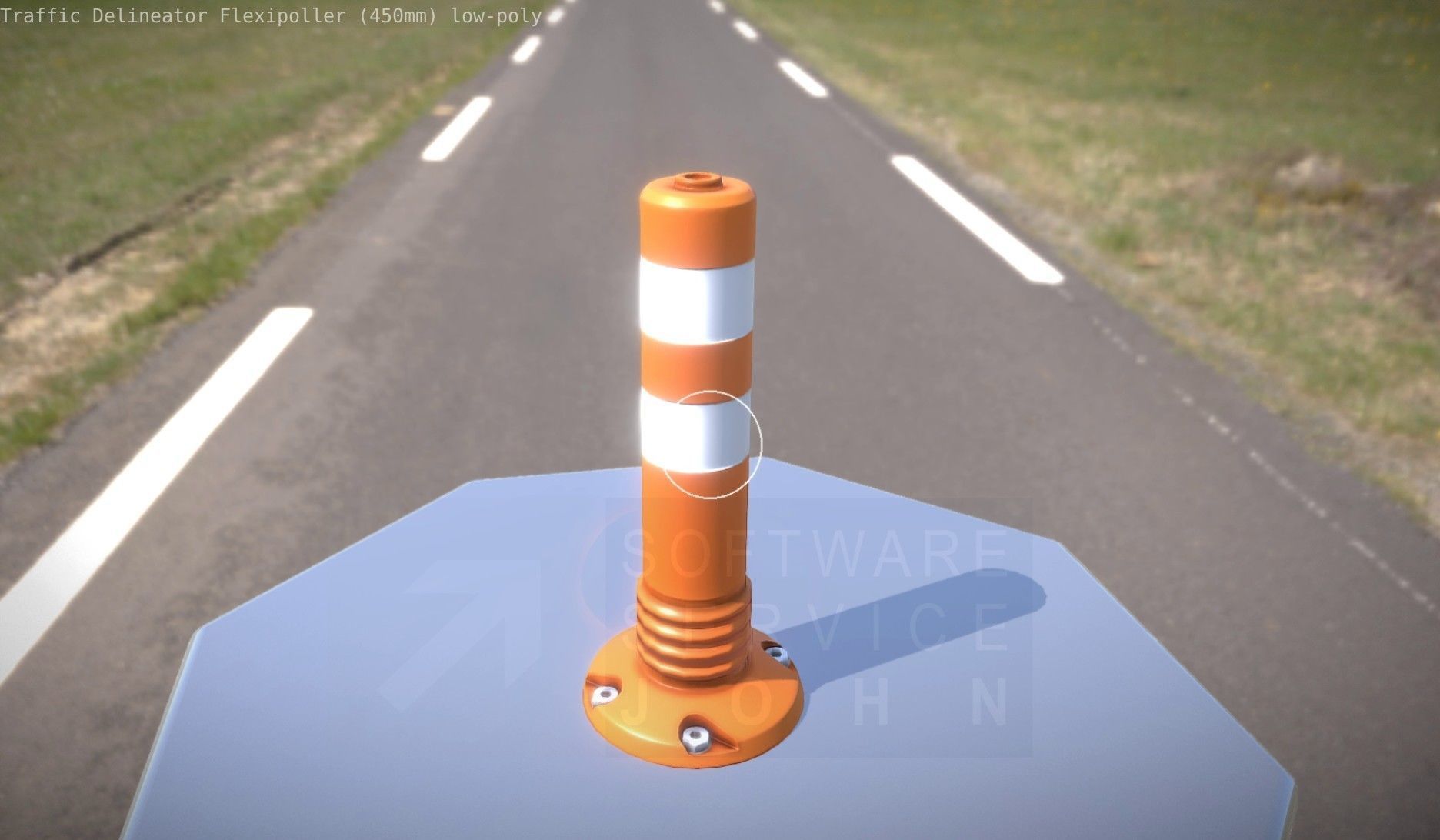 Traffic Delineator Flexipoller 450mm low-poly Low-poly 3D model_45