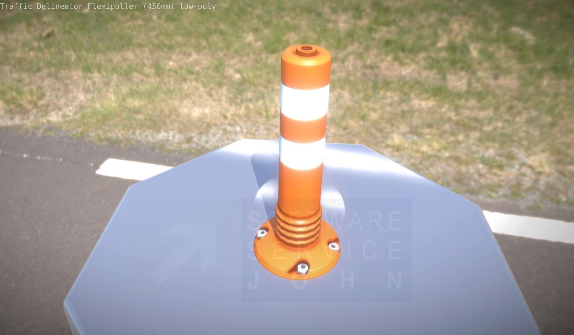 Traffic Delineator Flexipoller 450mm low-poly Low-poly 3D model_12