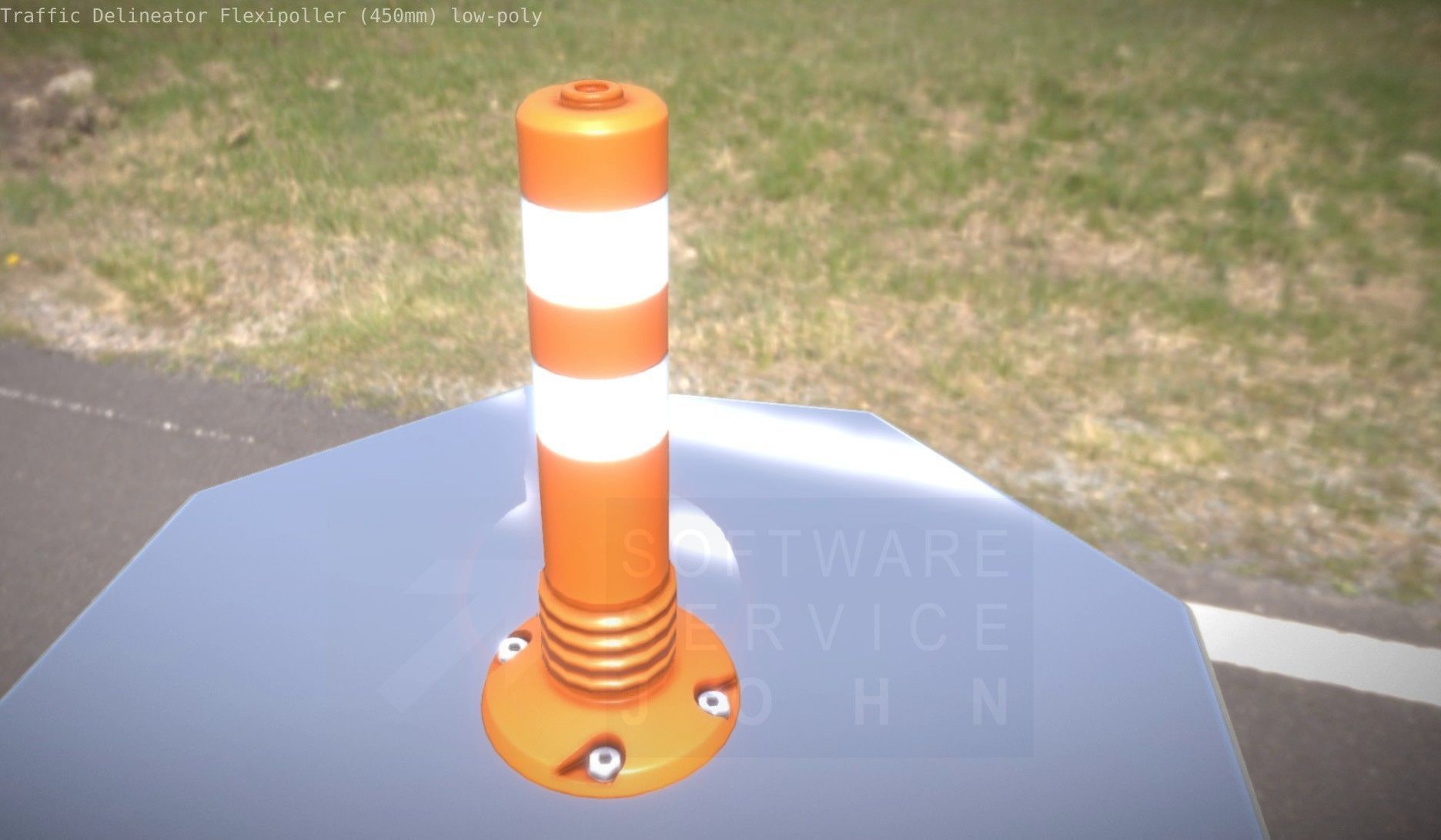 Traffic Delineator Flexipoller 450mm low-poly Low-poly 3D model_10