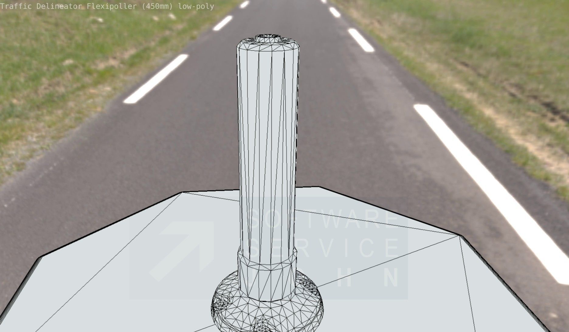 Traffic Delineator Flexipoller 450mm low-poly Low-poly 3D model_4