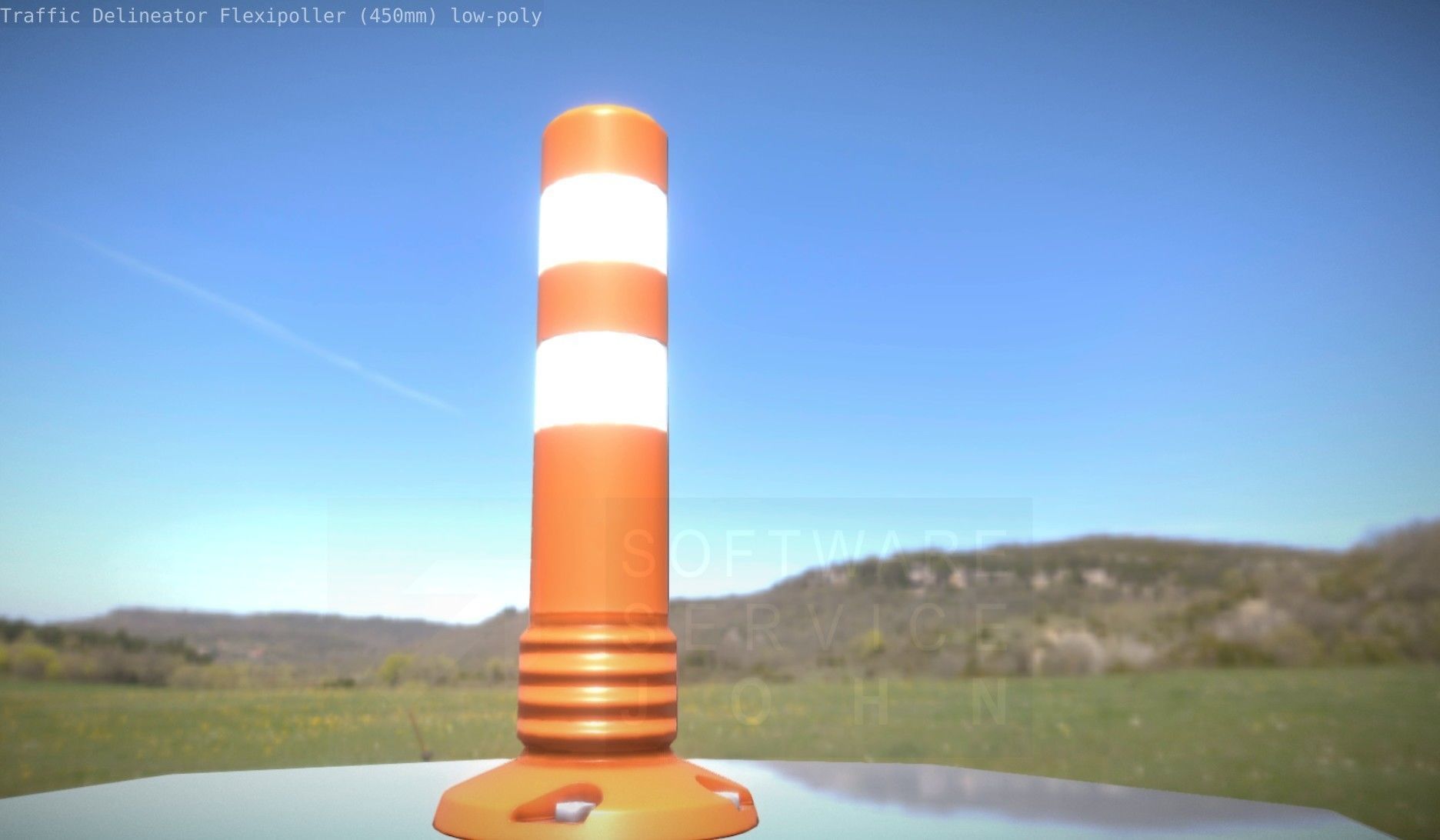 Traffic Delineator Flexipoller 450mm low-poly Low-poly 3D model_31