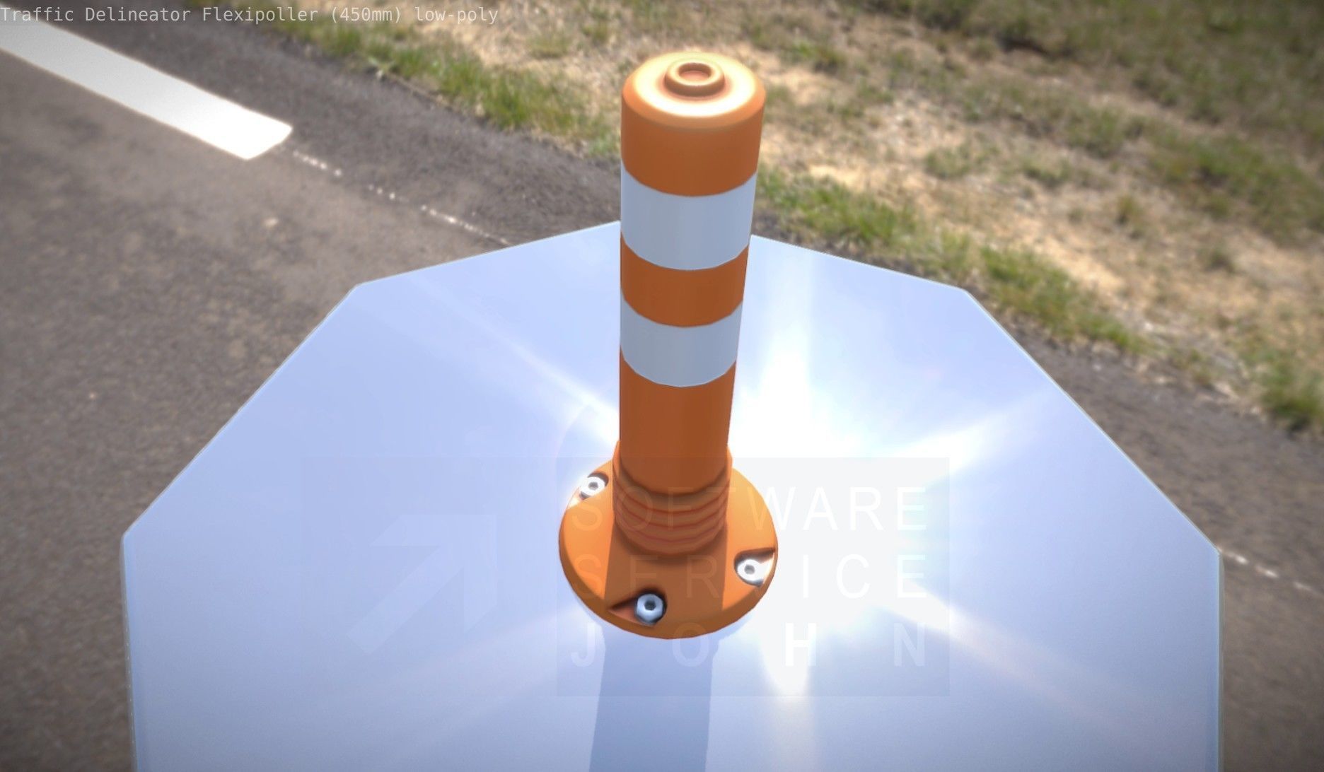 Traffic Delineator Flexipoller 450mm low-poly Low-poly 3D model_56