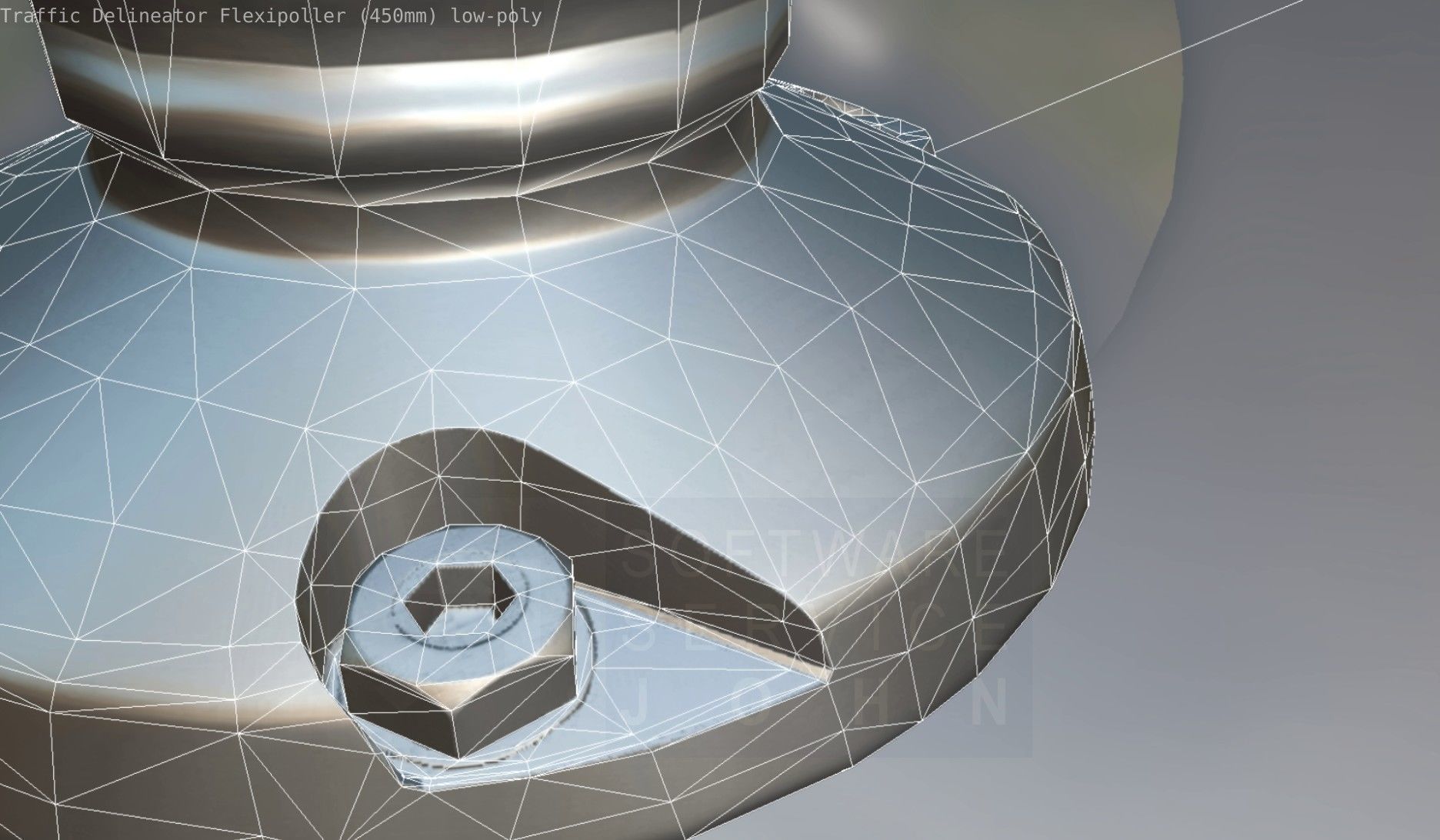 Traffic Delineator Flexipoller 450mm low-poly Low-poly 3D model_9