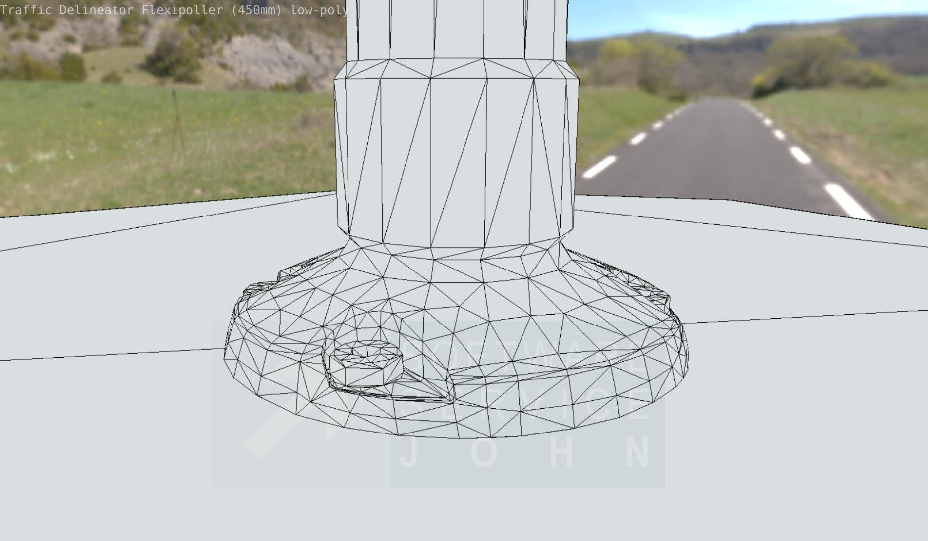 Traffic Delineator Flexipoller 450mm low-poly Low-poly 3D model_11