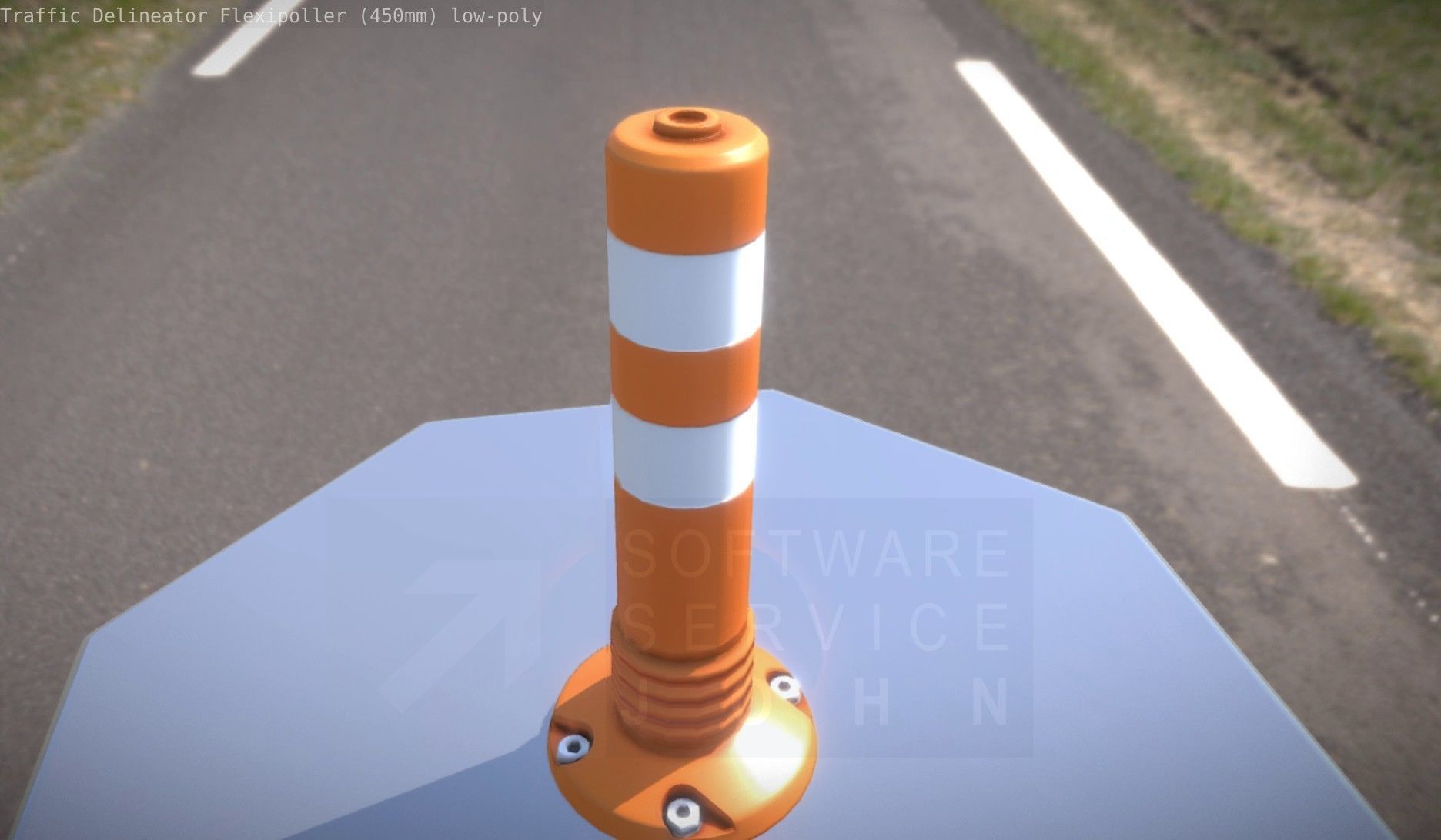 Traffic Delineator Flexipoller 450mm low-poly Low-poly 3D model_20