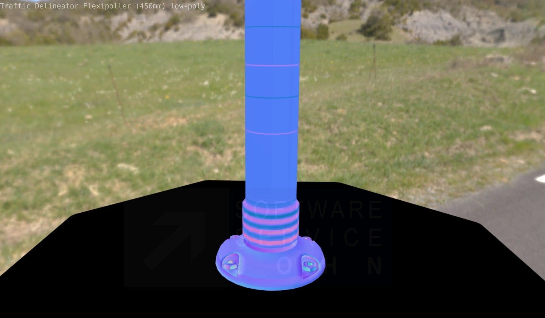 Traffic Delineator Flexipoller 450mm low-poly Low-poly 3D model_34