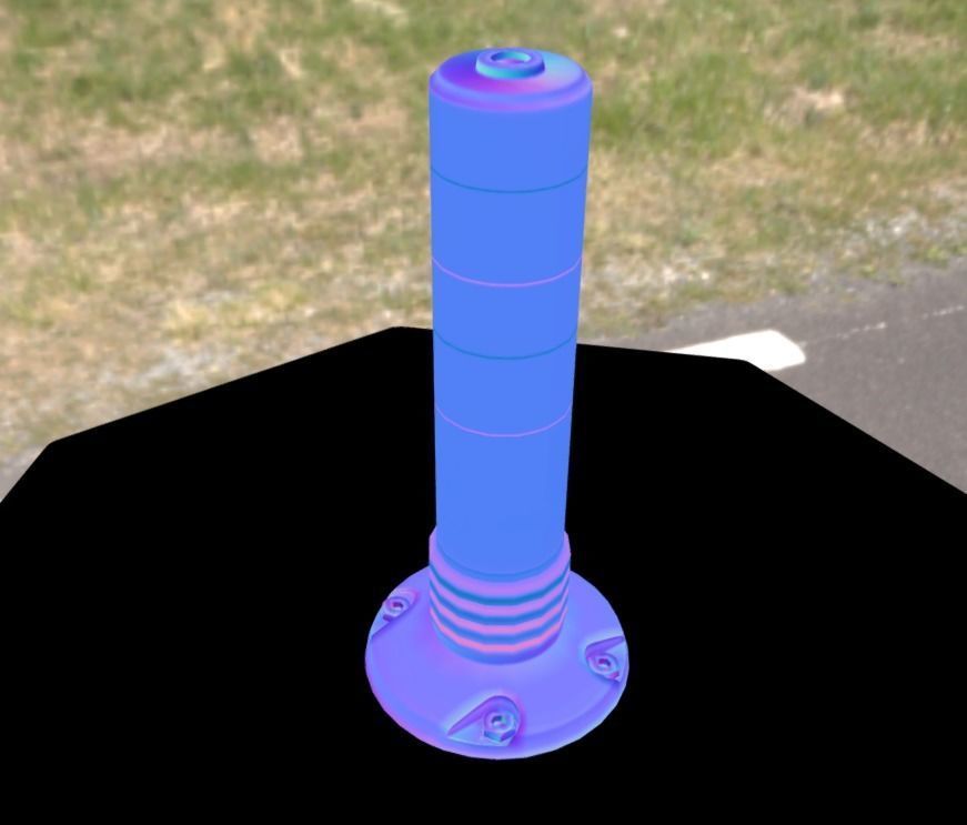 Traffic Delineator Flexipoller 450mm low-poly Low-poly 3D model_24