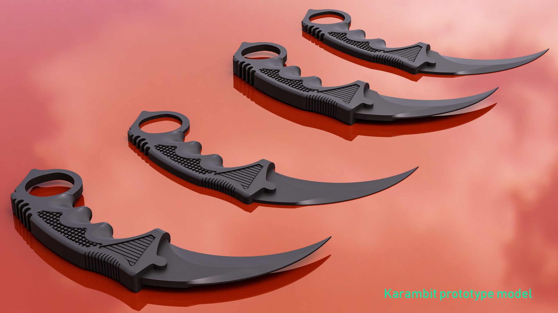 karambit knife 3D model_2