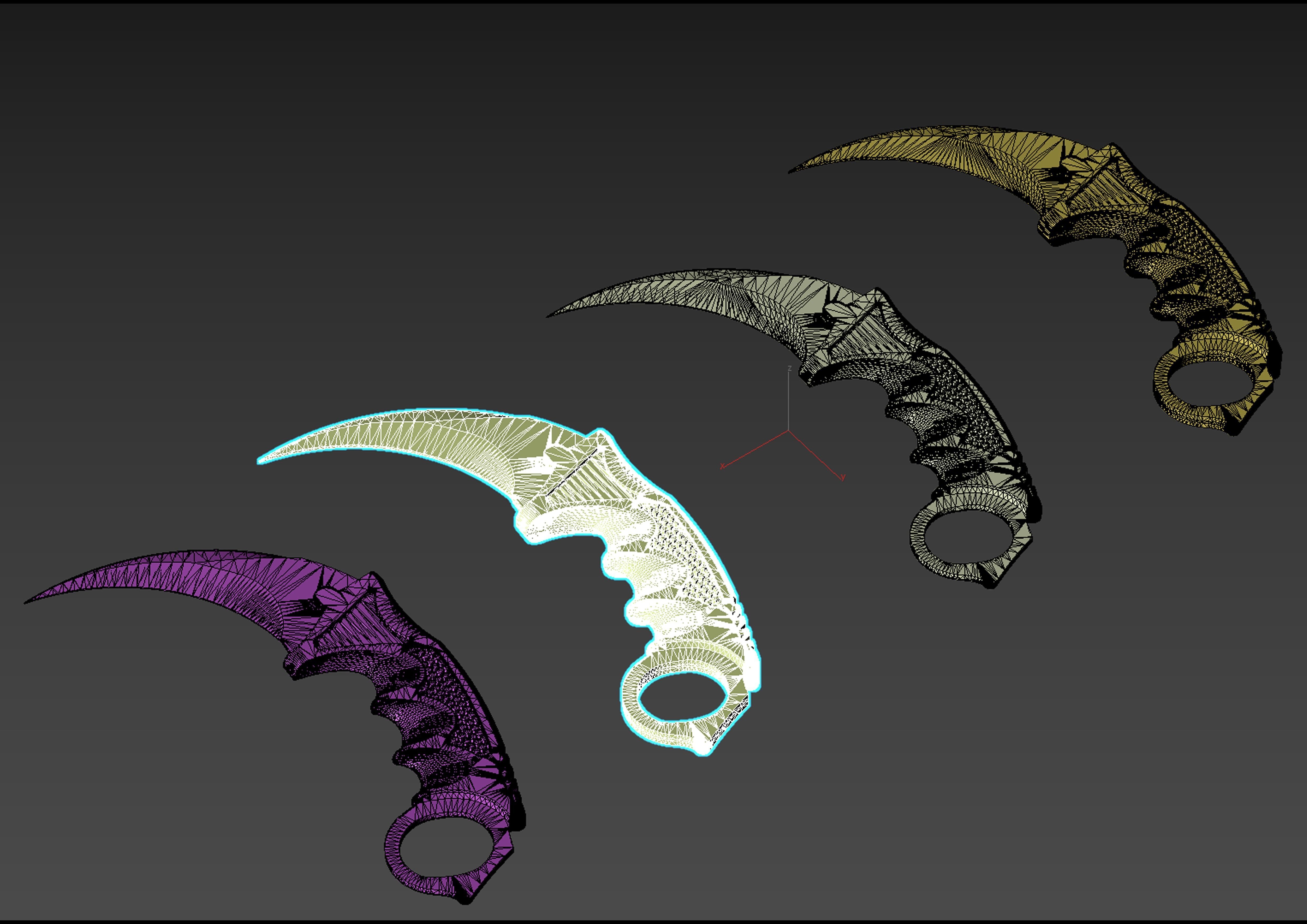 karambit knife 3D model_5