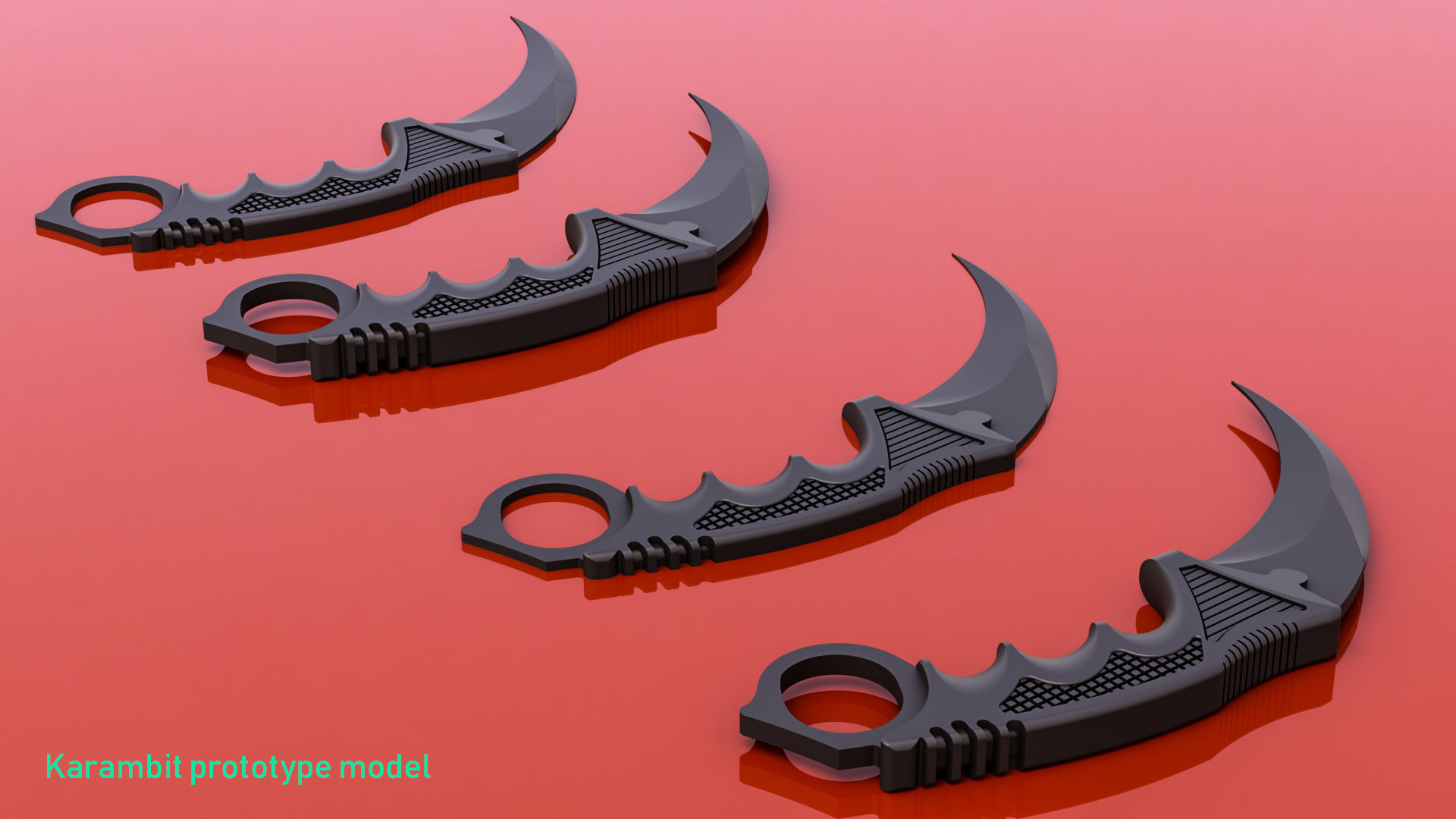 karambit knife 3D model_1