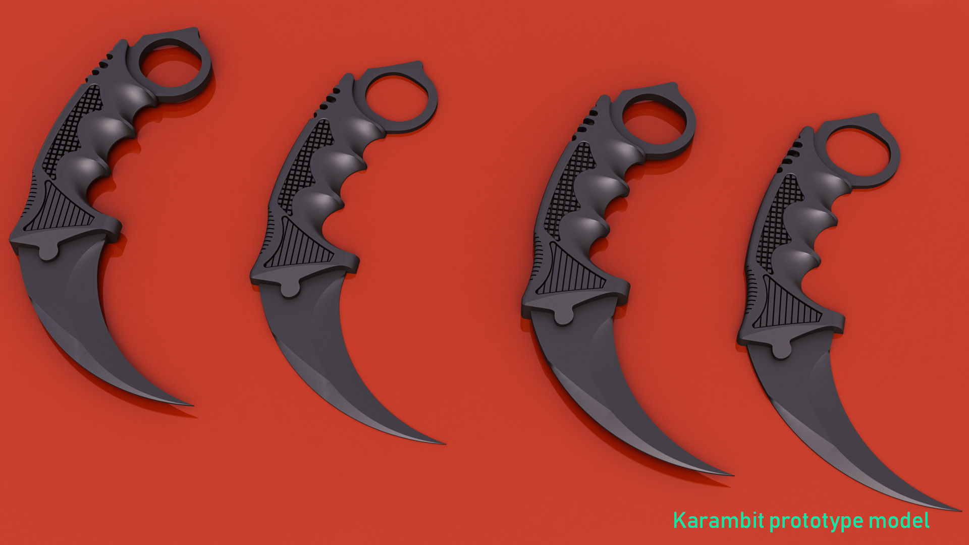 karambit knife 3D model_4
