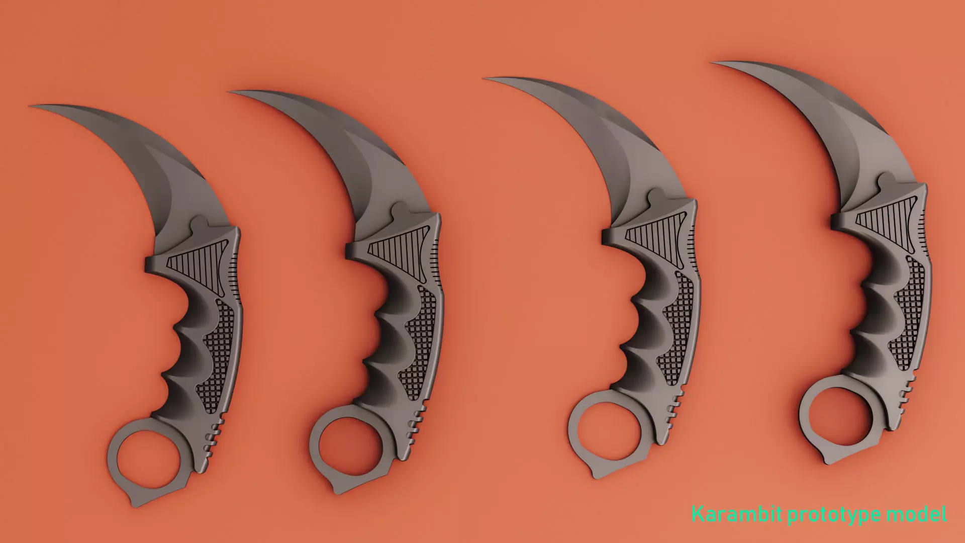 karambit knife 3D model_0