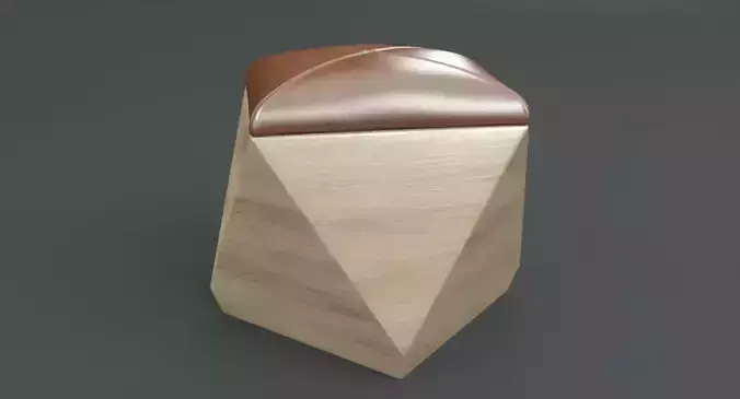 Hexagon Wood Ottoman-Chair 3D model Hexagon Wood Ottoman-Chair 3D model