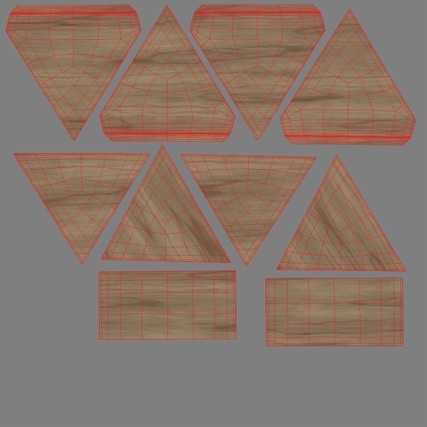 Hexagon Wood Ottoman-Chair 3D model_13