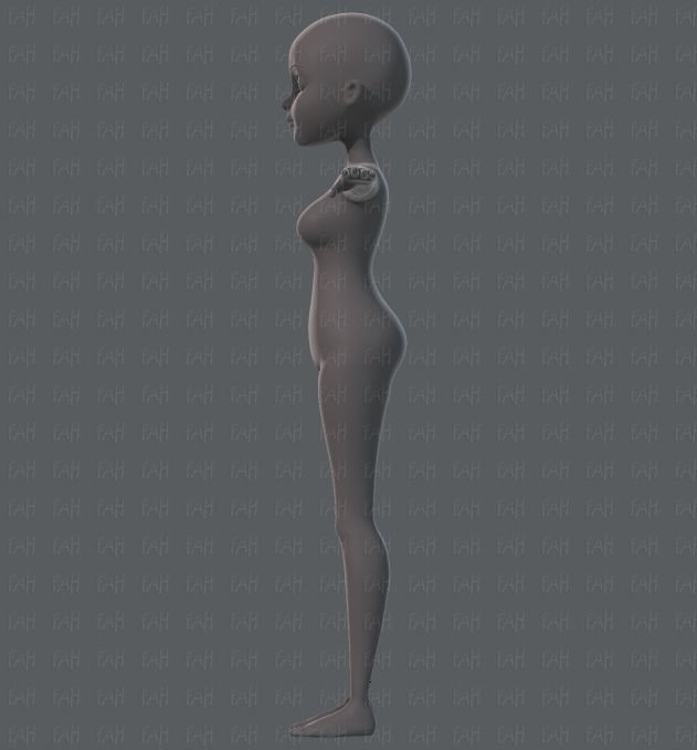 Base mesh woman 02 Low-poly 3D model_7