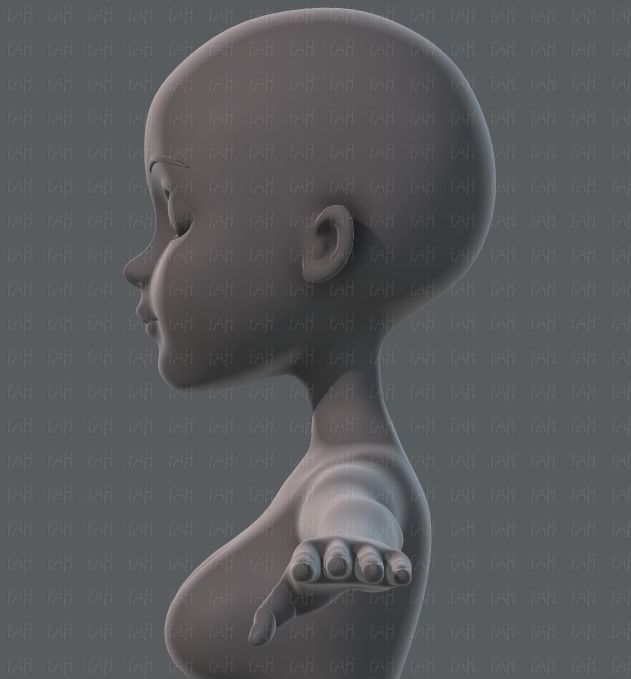 Base mesh woman 02 Low-poly 3D model_23