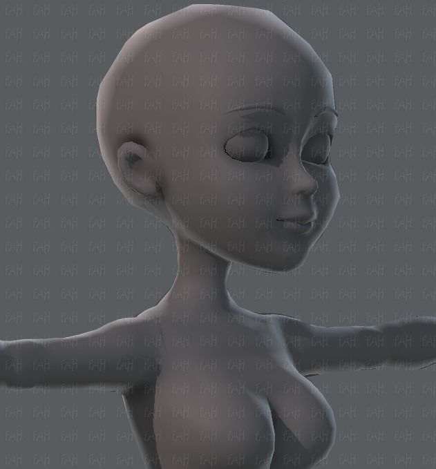 Base mesh woman 02 Low-poly 3D model_35