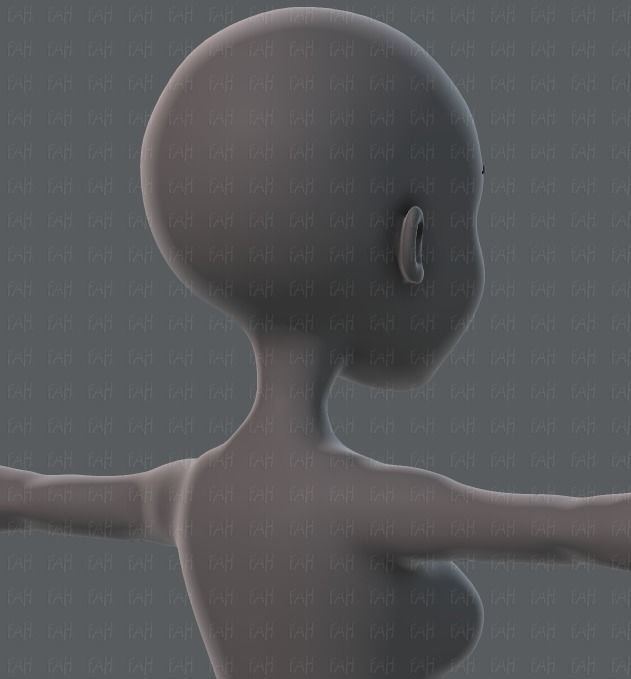 Base mesh woman 02 Low-poly 3D model_20
