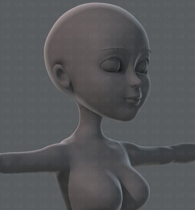 Base mesh woman 02 Low-poly 3D model_18