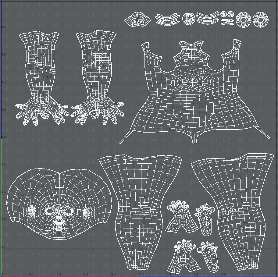 Base mesh woman 02 Low-poly 3D model_39