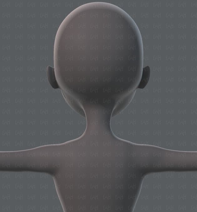 Base mesh woman 02 Low-poly 3D model_21
