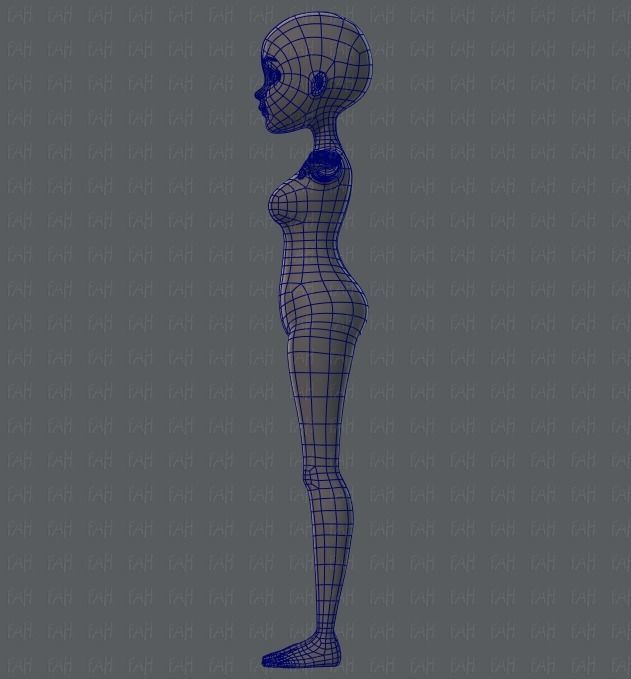 Base mesh woman 02 Low-poly 3D model_15