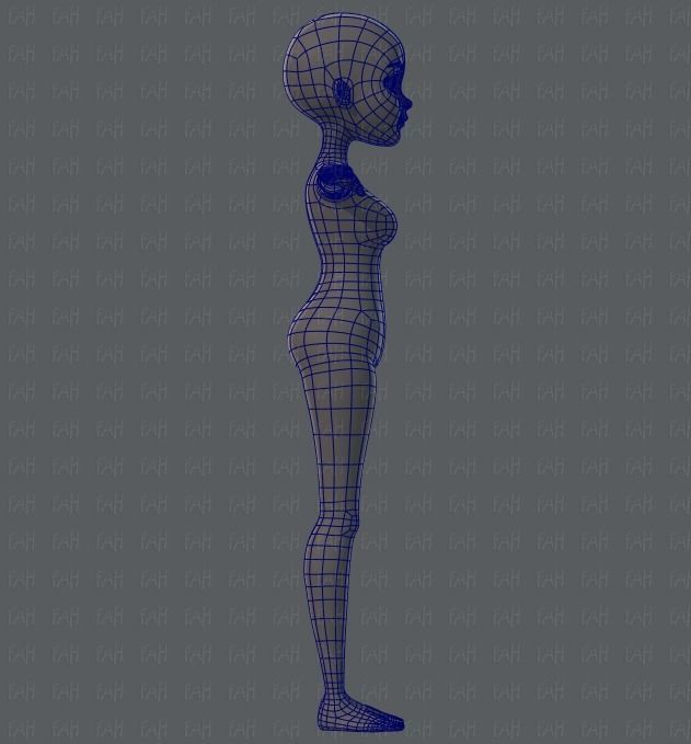 Base mesh woman 02 Low-poly 3D model_11