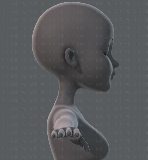 Base mesh woman 02 Low-poly 3D model_19