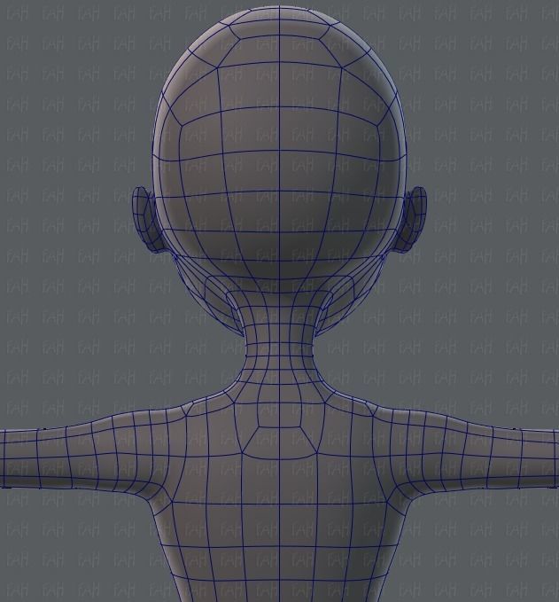 Base mesh woman 02 Low-poly 3D model_29