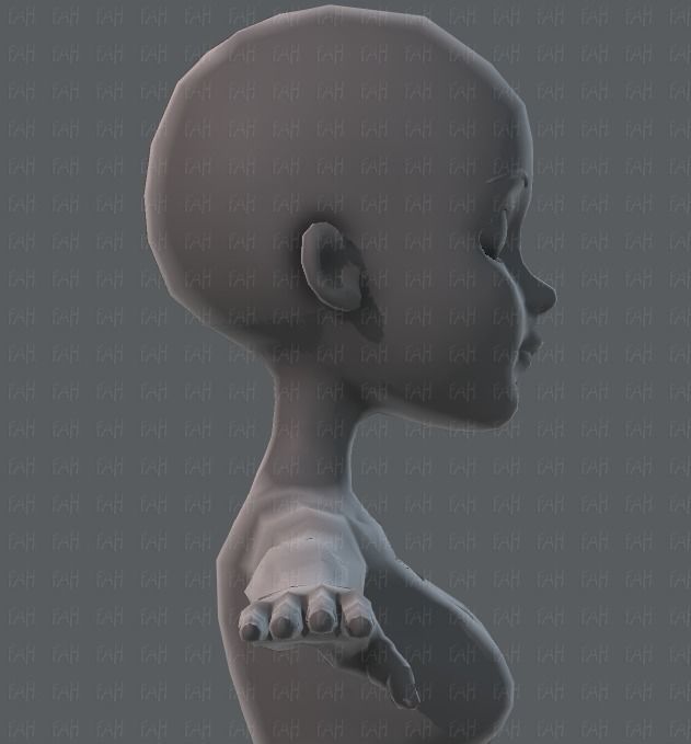 Base mesh woman 02 Low-poly 3D model_37